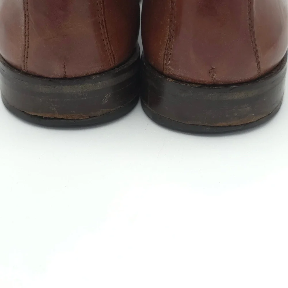Johnston & Murphy Chukka Boots Mens 9.5 Leather Brown Cap Toe Made in Italy Work